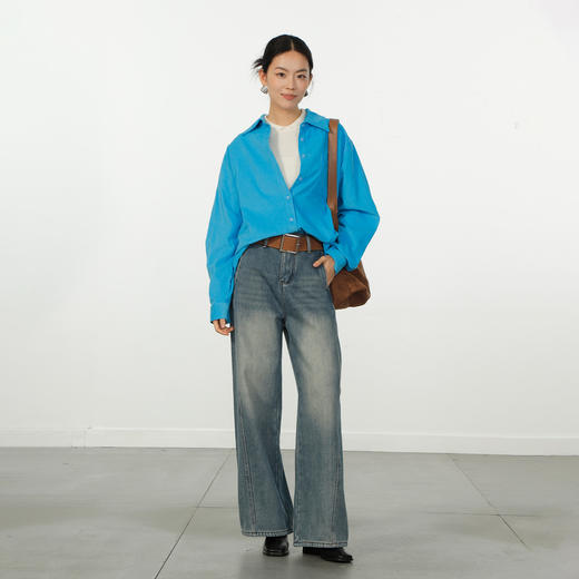 极简复合绒弯刀阔腿裤-纪念日百货门店同款167448878 商品图3