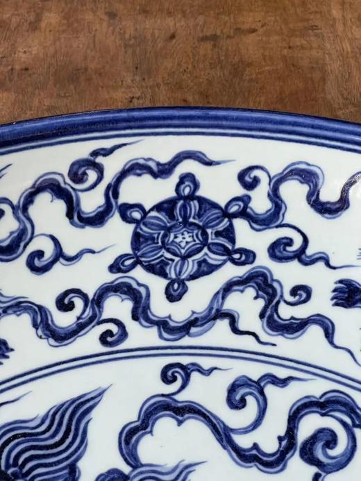青花绘瑞狮戏绣球纹大盘，顺丰包邮 商品图12