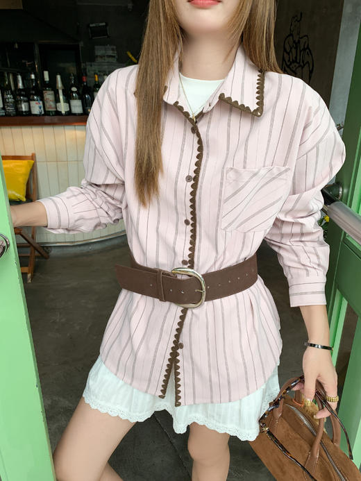 【169元任选2件】现货！粉拼咖设计Polo衬衫 商品图6