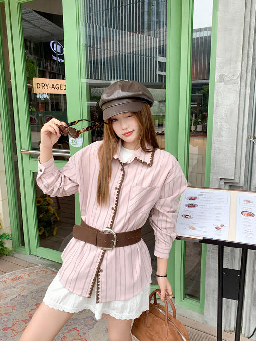 【169元任选2件】现货！粉拼咖设计Polo衬衫 商品图5