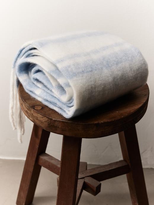 鹿鹿推荐·【北海道】秋冬百搭蓝白条保暖围巾 商品图1