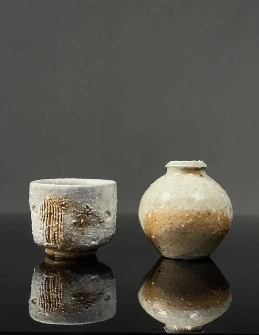 柴窑烧乳白草木灰釉酒壶与酒杯套组，顺丰包邮 商品图0