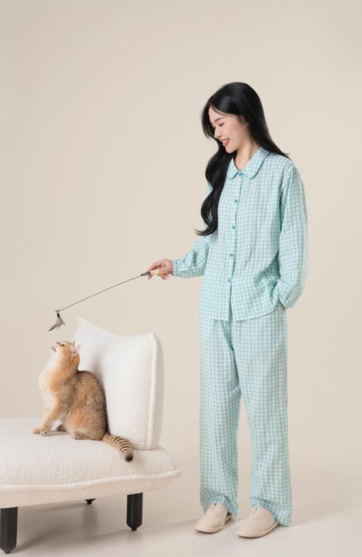 😍居家服里的少女担当 【七分甜·多巴胺镶边家居服】🥳软过羊绒🐑的棉双层纱，全网纱布类鼻祖👴最高品质尘埃价❣️可货比100家亲身感受‼️ 商品图0