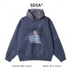 87625SDSA男士秋冬新款痞帅男装美式人物印花拼接连帽卫衣百搭宽松情侣 商品缩略图1