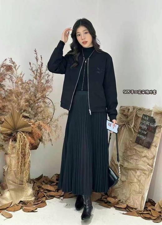 W45105#手工花朵裥棉外套 商品图2