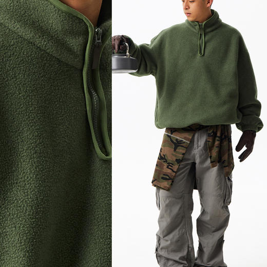 CryingCenter立领摇粒绒宽松户外重磅抓绒套头卫衣男女款哭喊中心 商品图1