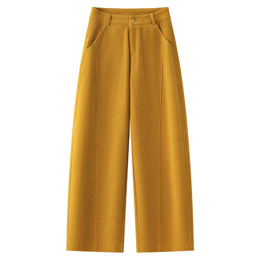 YM 6625-75灯芯绒加绒保暖阔腿休闲裤气质优雅高腰显瘦镰刀裤 商品图4