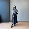 高雅赫本风！2025格蕾系黑灰设计遮跨气质羊毛呢高腰花苞半裙女款！ 商品缩略图2