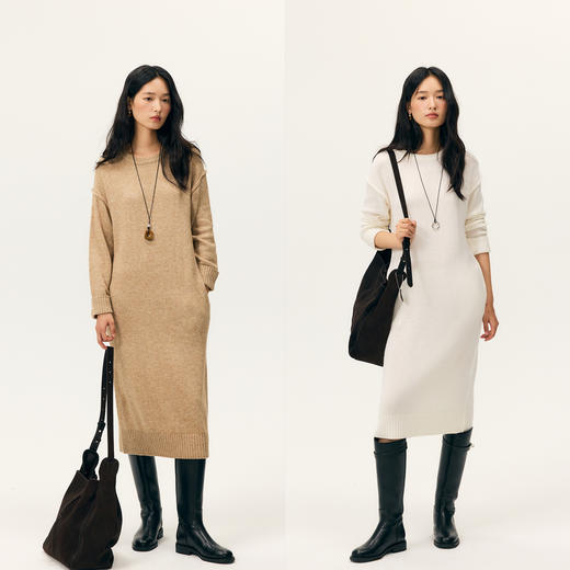 HeyDress羊毛针织直筒宽松连衣裙 商品图0
