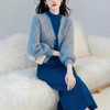 冬季穿搭气质小香风针织开衫连衣裙两件套装N2B09A607180103 商品缩略图3