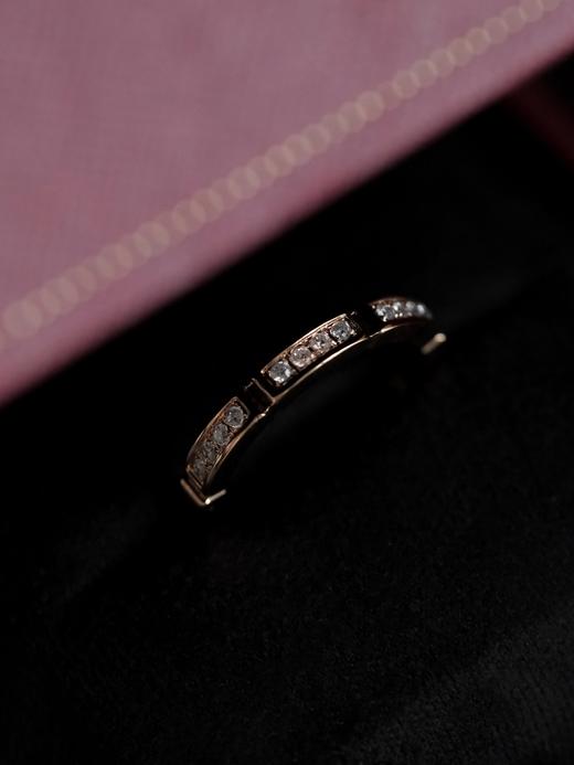 YS04-卡地亚 单排半铺满钻玫瑰金戒指男女同款情侣款（XK） 商品图3
