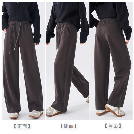 【双十一 特厚莫代尔】2025新款莫代尔加绒提花云柔大码直筒阔腿垂感休闲裤子！ 商品图2