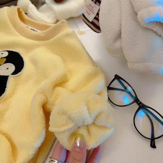 宝妈闭眼入 萌宝秋冬法兰绒家居服 软fufu会呼吸的儿童加绒睡衣秋冬季新款云朵绒外穿加厚男童女童保暖家居服套装 商品图10