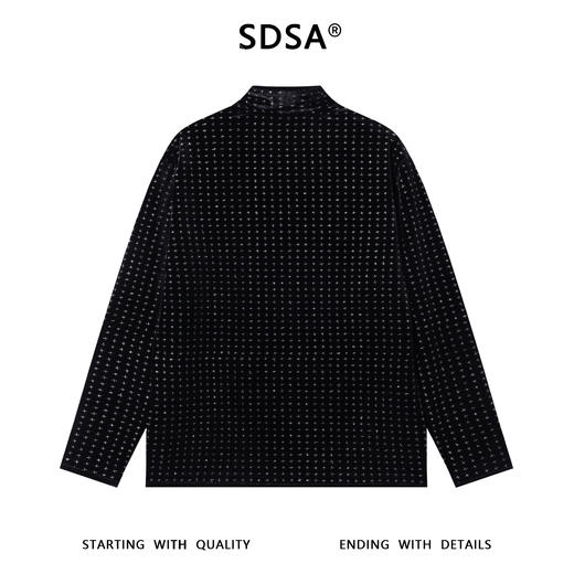 T4956SDSA男士秋冬新款痞帅男装潮牌绒面洒金十字半高领长袖T恤百搭 商品图5