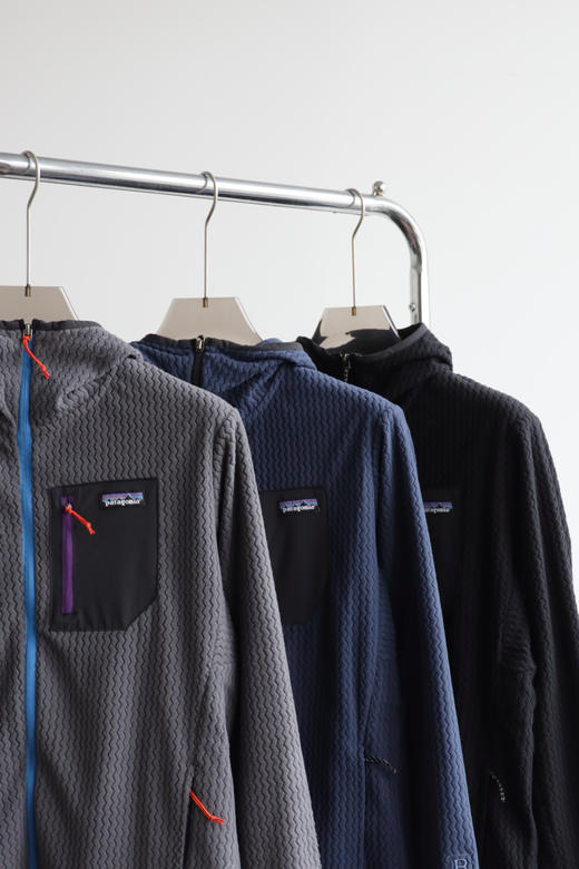 PATA巴塔经典R1  波浪纹保暖速干透气抓绒连帽拉链开衫 WT918 商品图4