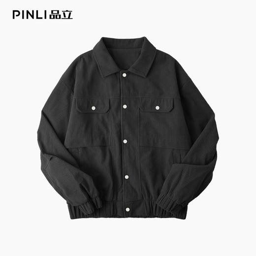 PINLI品立2025秋季新款灯芯绒工装翻领夹克男士宽松百搭休闲外套GD253104092 商品图5
