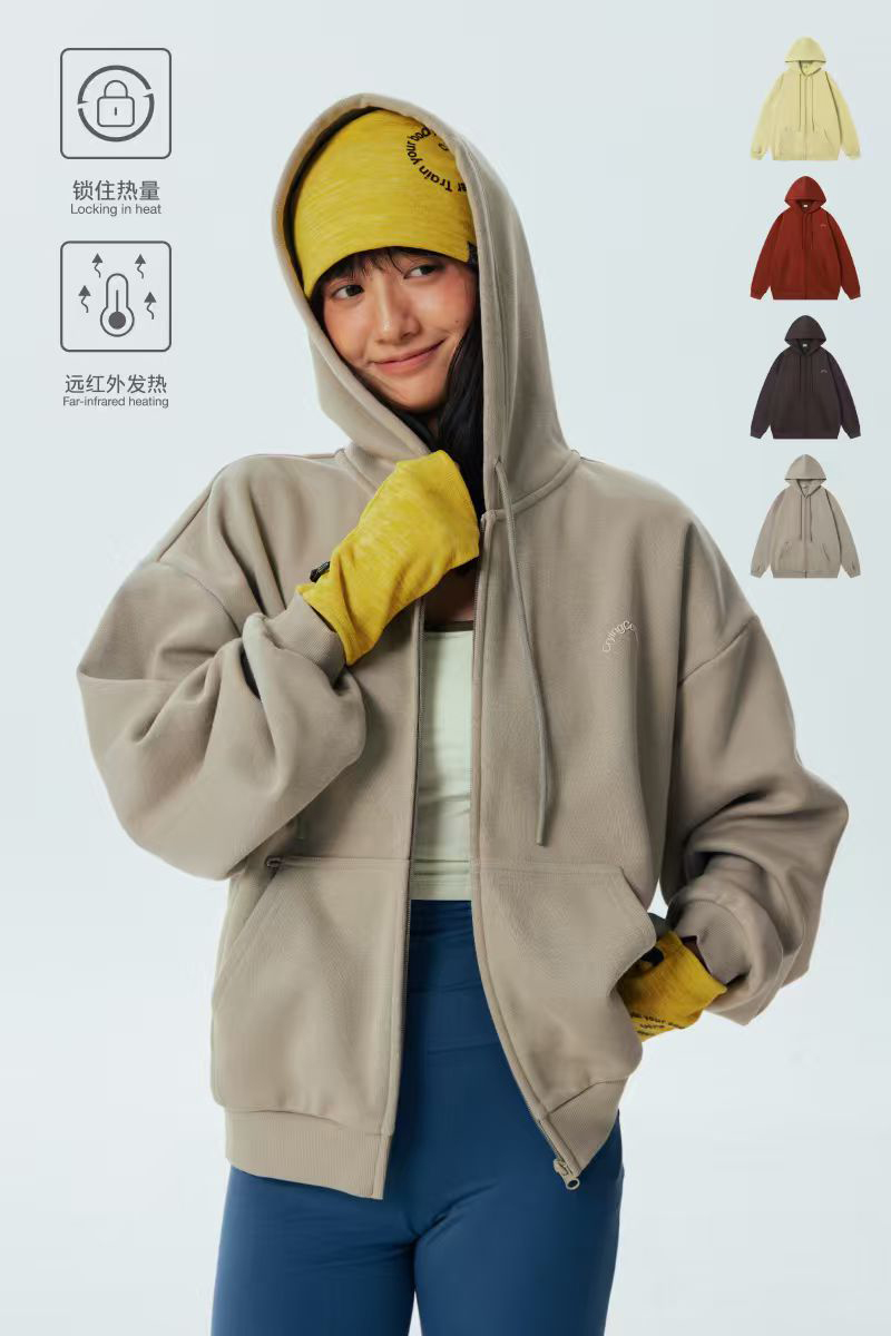 CryingCenter远红外自发热基础款拉链连帽加绒卫衣男女款哭喊中心