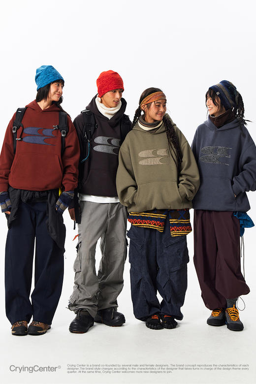 CryingCenter经典logo贴布刺绣奥绒加绒连帽卫衣长袖 哭喊中心 商品图8