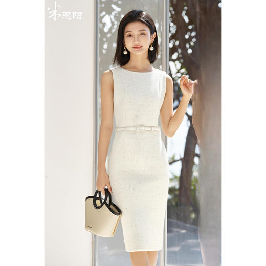 剩M/L/XL/XXL 米思阳2025秋冬新款知性优雅名媛小香风圆领无袖内搭连衣裙女5166 商品图0