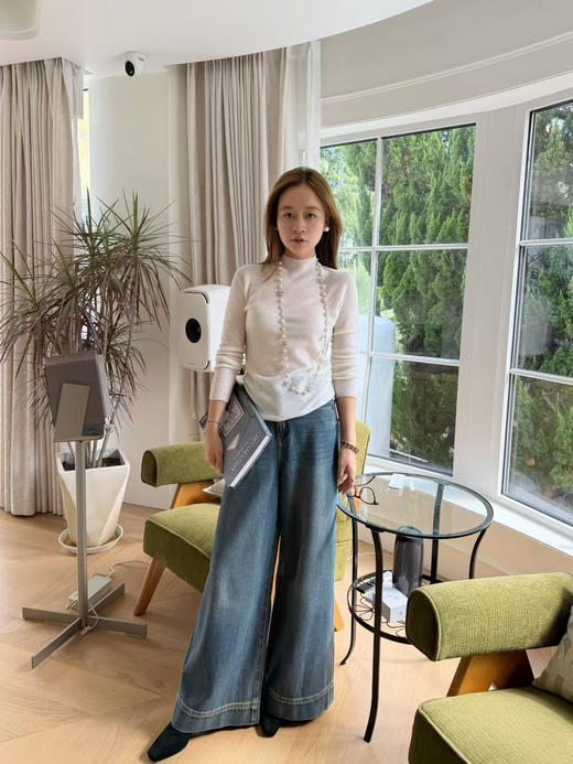 ri本岛精一线成衣 100% 羊毛鱼骨纹保暖打底衫,现货 商品图1