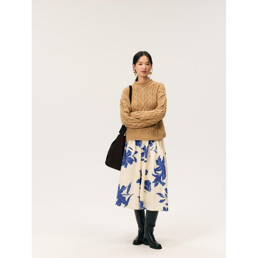 HeyDress麻花宽松复古羊毛毛衣 商品图1