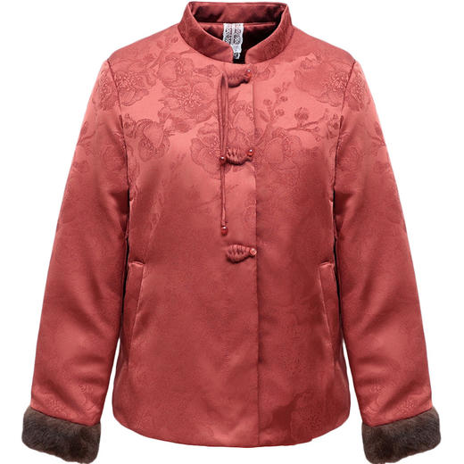 QYM 7258038-Y时尚棉衣印花国风复古盘扣棉服外套 商品图4