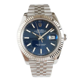 【95新】ROLEX 劳力士126334-0032日志型系列天文台认证自动机械机芯41MM（男款）水波纹蓝盘日期显示211025NJS08
