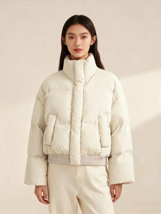 【蓬松度高 三层保暖 细腻超纤皮】斯辰唯佳情侣宽松百搭免洗棉衣外套（A87-DQC5555） 商品图6