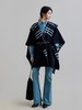 张婧仪同款黑色格纹双面呢披肩连帽外套 商品缩略图2