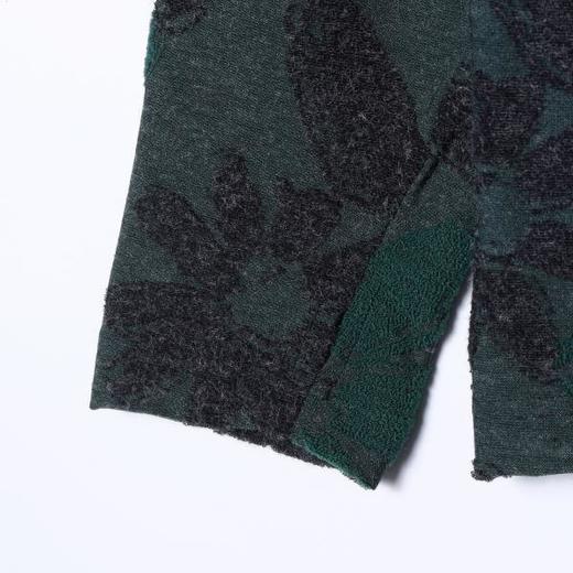 T4961SDSA秋冬新款痞帅男装潮牌撞色植物花卉半高领长袖T恤时尚百搭 商品图4