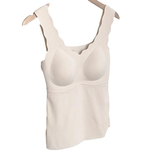 秋冬【慕思绒一体发热背心】绵羊毛蚕丝保暖内衣  发热一体式带文胸背 心可外穿内搭打底衣 商品图4