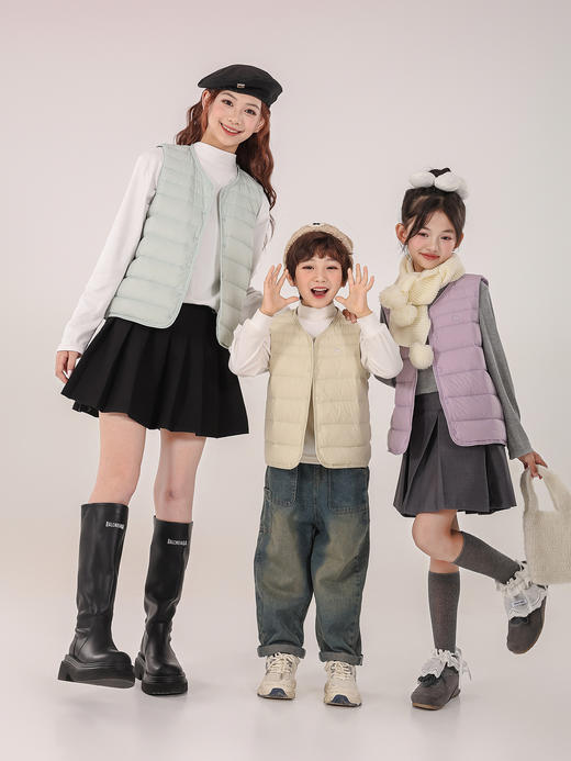 【YW】无忧购儿童亲子轻薄羽绒马甲90白鸭绒背心内胆（截单后3-5天发货) 商品图1