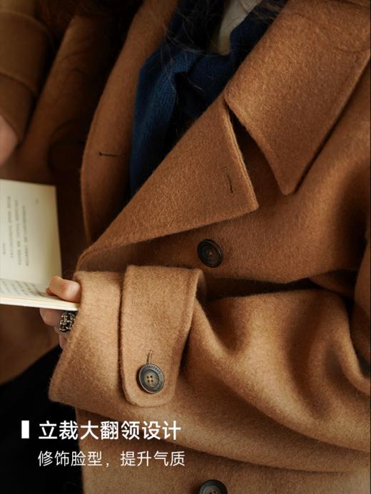 黄金年代 静奢驼绒羊毛混纺单排扣大衣FCF3OVC017 商品图4