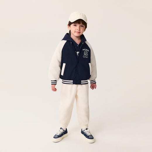 【无氟防泼水】马克珍妮男童猫咪星球夹棉棒球夹克秋冬新款551360 商品图2