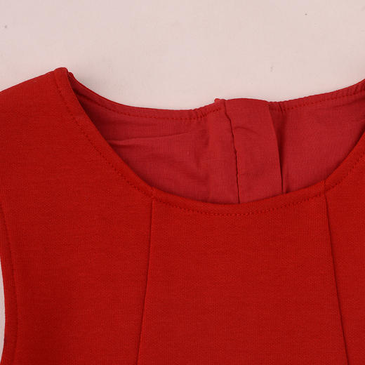 棉果果冬季新品新年款女童中国红喜庆节日氛围空气层网纱背心裙M522702425772 商品图2