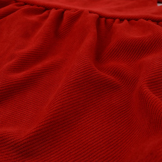 棉果果冬季新品新年款女童中国红喜庆节日氛围抽条针织背心裙M522702425774 商品图5