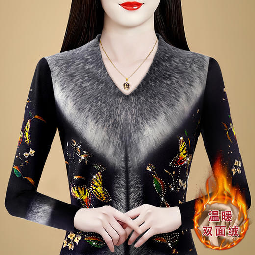 KQL B41N6438烫钻时尚洋气显瘦显白减龄气质上衣 商品图2