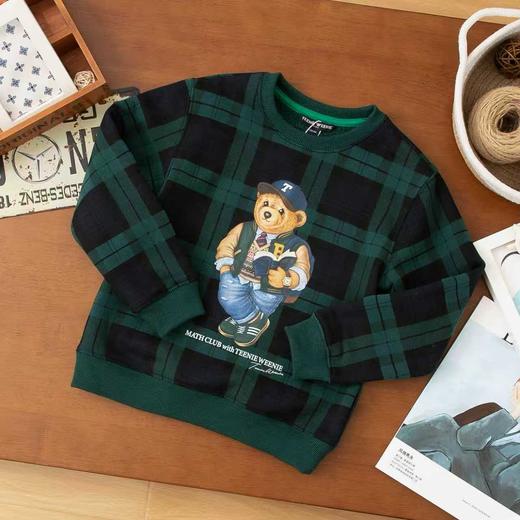 点此购买 110-160T.W卡通小熊冬季男童女童加绒圆领插肩卫衣 gl 334426 商品图7