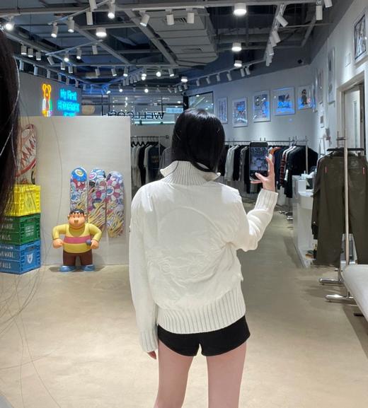 Mc蒙口拼接棒球服针织袖立领拉链轻薄羽绒服 商品图4