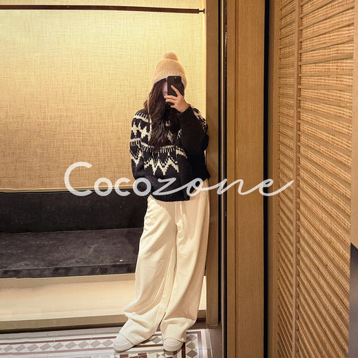 COCO ZONE 刘 一一 “报恩裤”纯色竖条纹垂坠感休闲裤  CD2A3003 商品图2