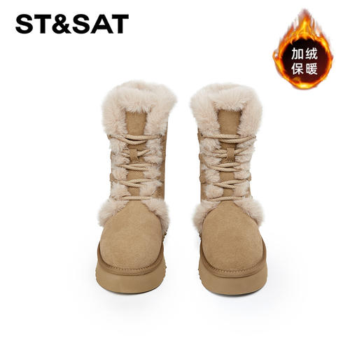 星期六时髦两穿厚绒中筒雪地靴SS34119E23 商品图1