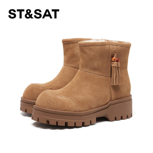 星期六甜酷保暖复古流苏雪地靴SSD411A551 商品图6