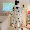 【GZ】无忧购圆点小耳朵珊瑚绒睡袍裤子套装家居服888（截单后3-5天发货) 商品缩略图2