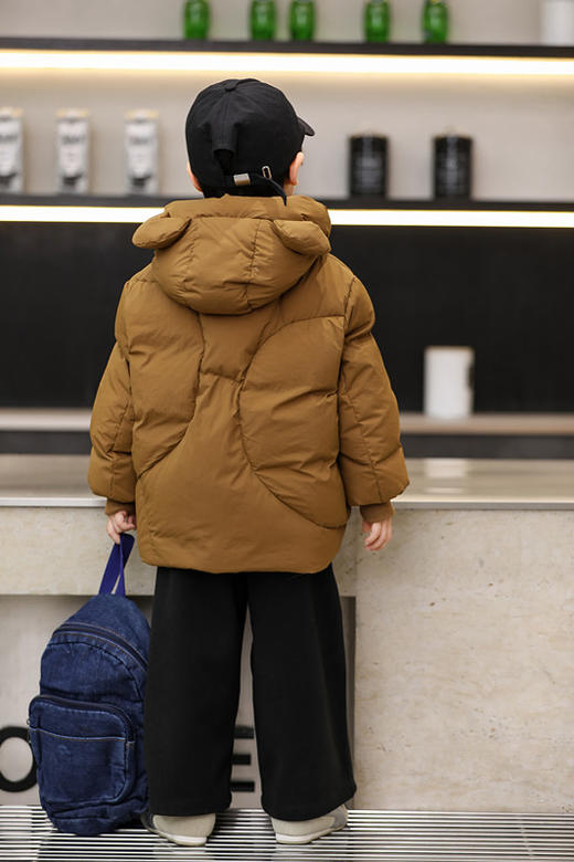 【YW】无忧购儿童羽绒服90白鸭绒短款加厚围巾款小耳朵外套24602（截单后3-5天发货) 商品图6