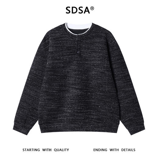 35673SDSA男士秋冬新款痞帅男装韩版简约拼接半纽扣圆领卫衣休闲情侣 商品图1