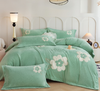 全新花卉刺绣花朵纯色叶夕牛奶绒保暖加厚床上用品四件套G117800035 商品缩略图2