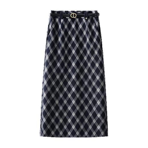 百媚生 高腰通勤毛呢包臀裙半身裙62036 商品图4