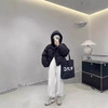 丁摩 大码撞色连帽羽绒服女短款冬新款休闲90白鸭绒面包服保暖外套5ZF-0829 商品缩略图3