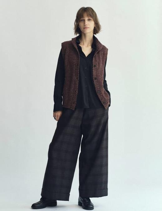 JAI 25AW 紫红咖真丝羊绒背心 商品图5