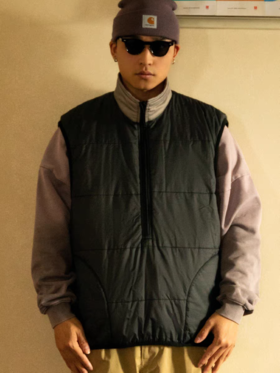 GYOZA PASTA/GP25AW-C057/棉两面穿棉服马甲外套男女